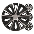 Kołpaki samochodowe 4szt. komplet Rapide czarno srebrne 15" cali COLOR BOX