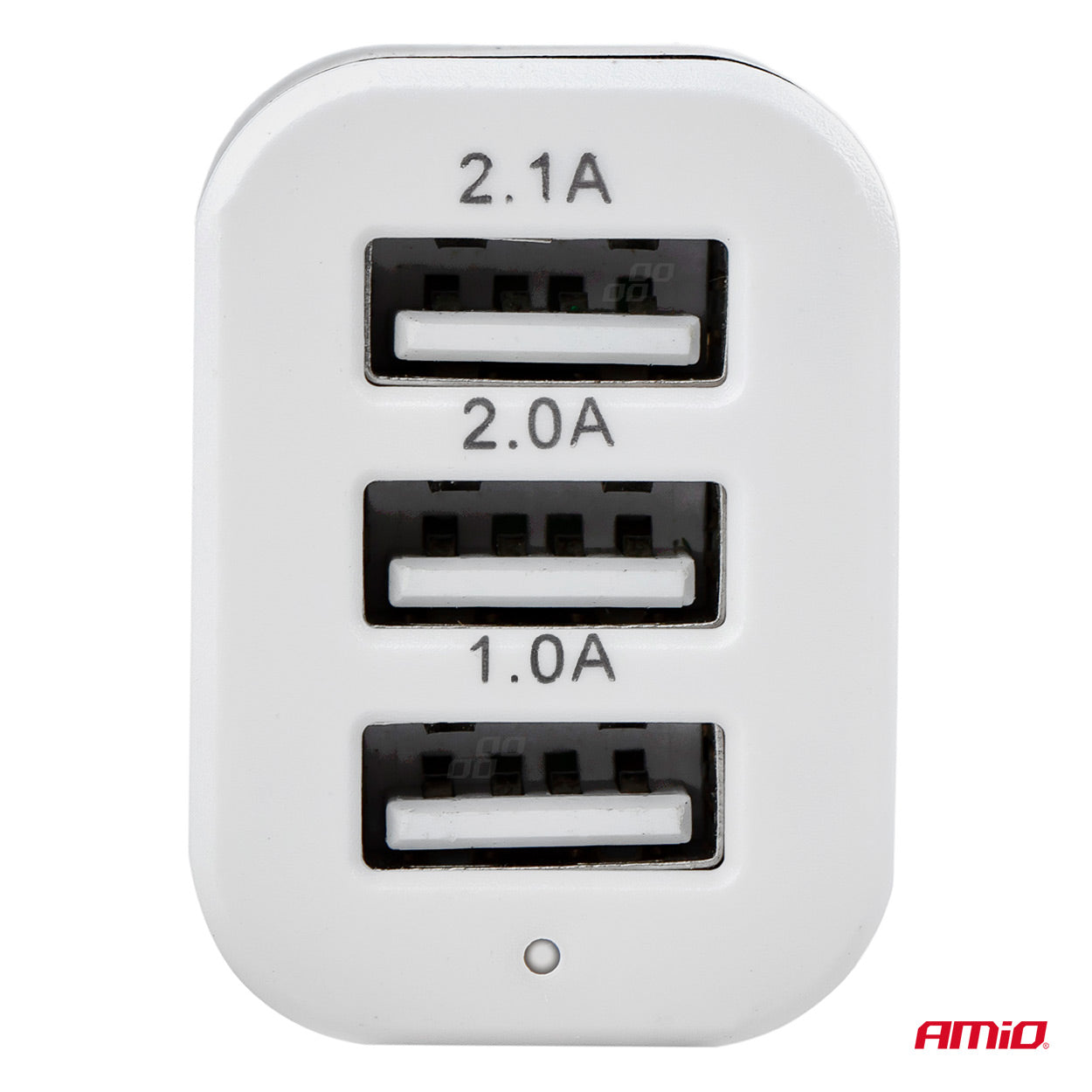 Ładowarka samochodowa 3x USB biała PCH-03 AMIO-01027