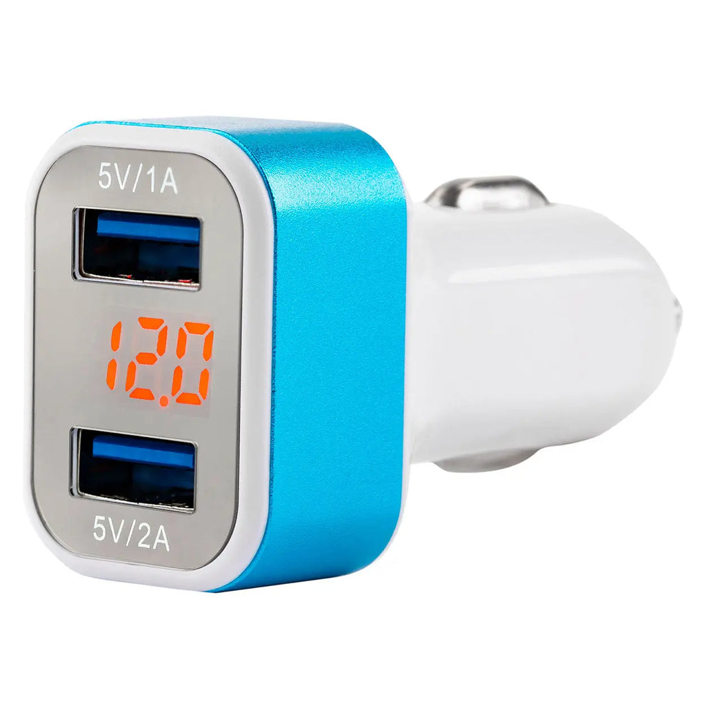 Ładowarka samochodowa 2x USB + woltomierz TEST-04 AMIO-01028 AMiO