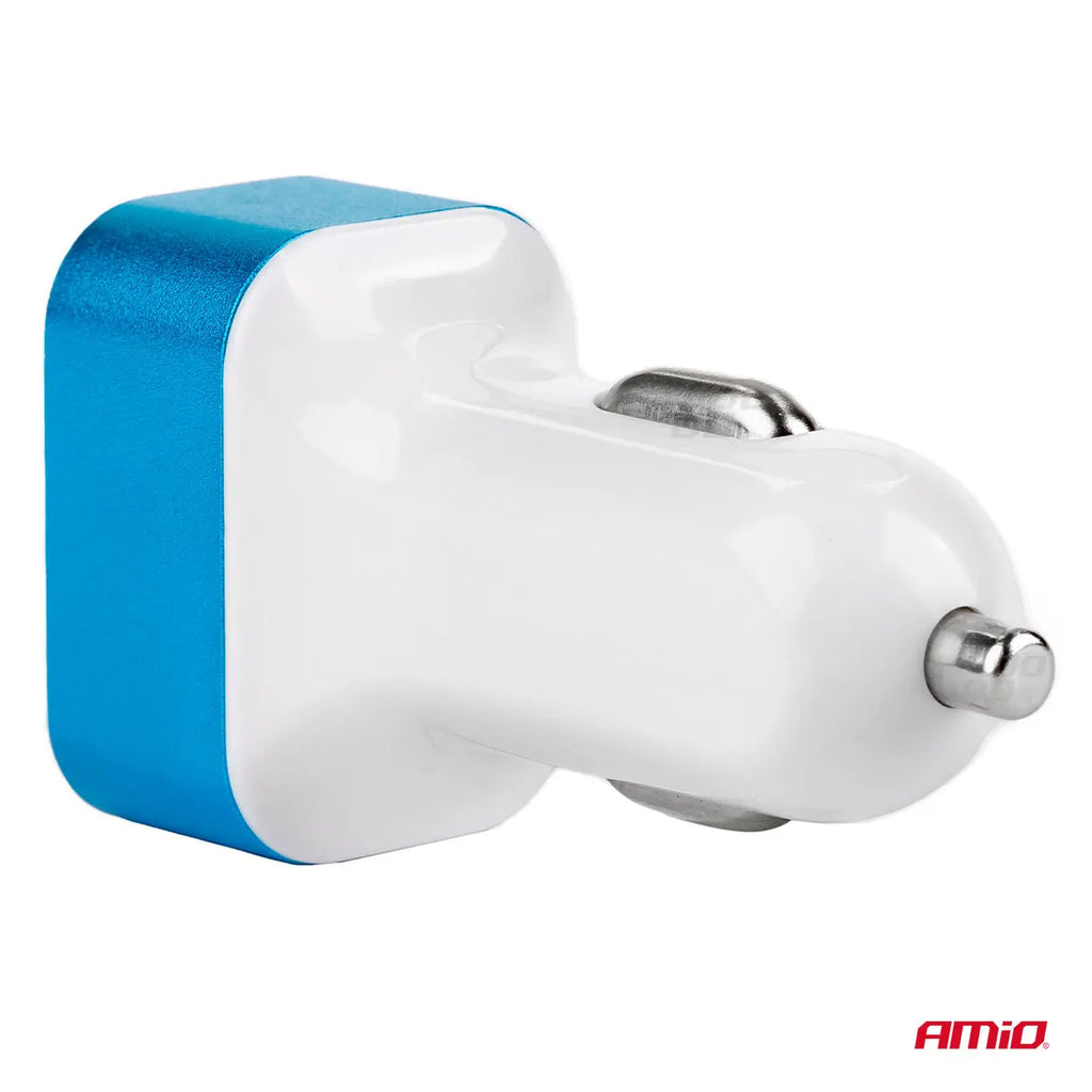 Ładowarka samochodowa 2x USB + woltomierz TEST-04 AMIO-01028 AMiO