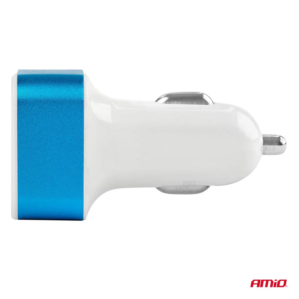 Ładowarka samochodowa 2x USB + woltomierz TEST-04 AMIO-01028 AMiO