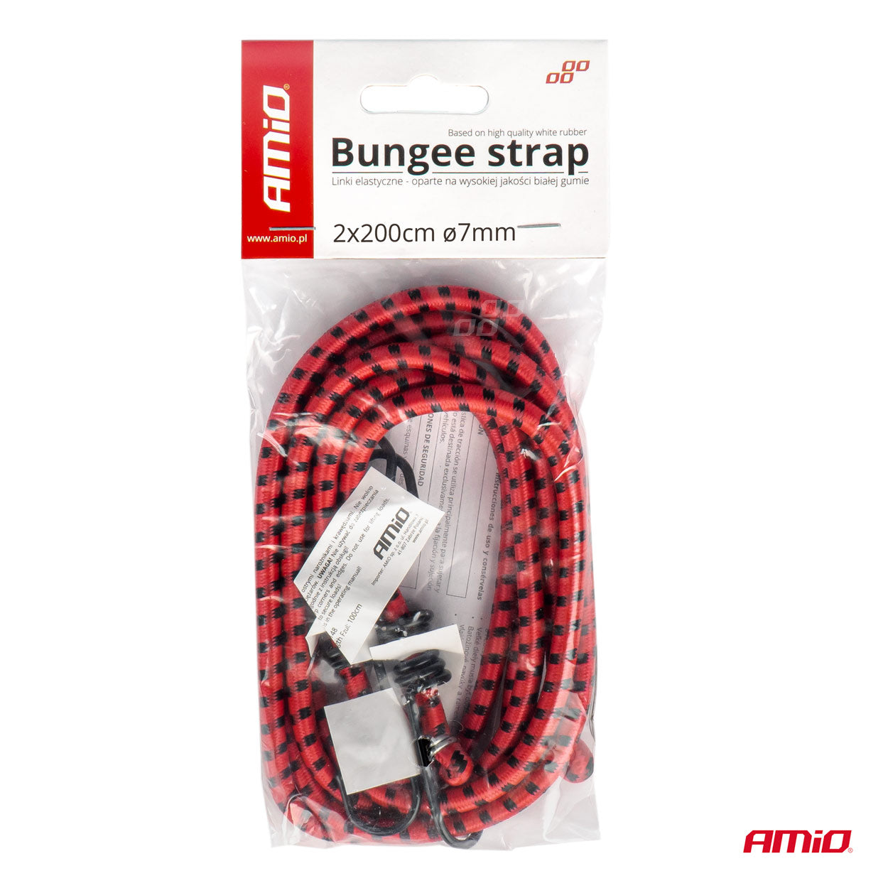 Linki elastyczne gumy do mocowania bagażu 2x200 cm o7 mm BSTRAP-06 AMIO-01151
