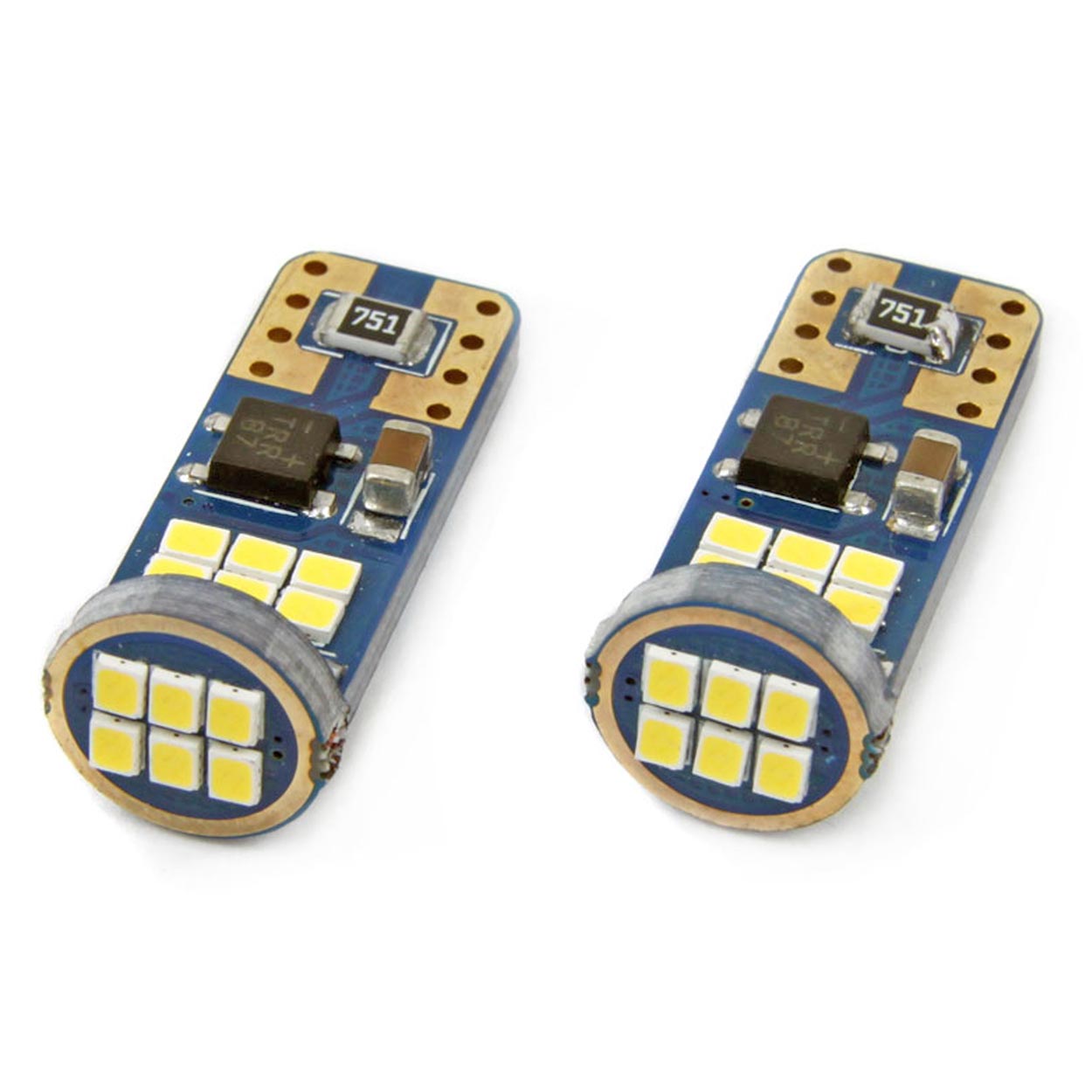 Żarówki LED CANBUS 18SMD UltraBright 2016 T10e W5W  White 12V 24V AMIO-01292