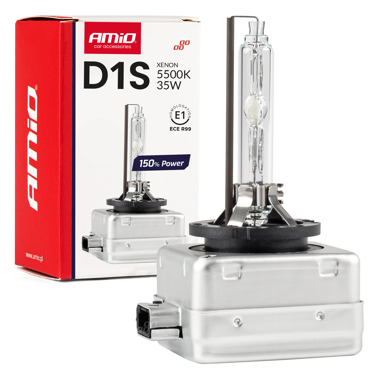 Żarówka ksenonowa żarnik xenon D1S 5500K AMiO 150% POWER AMIO-01968
