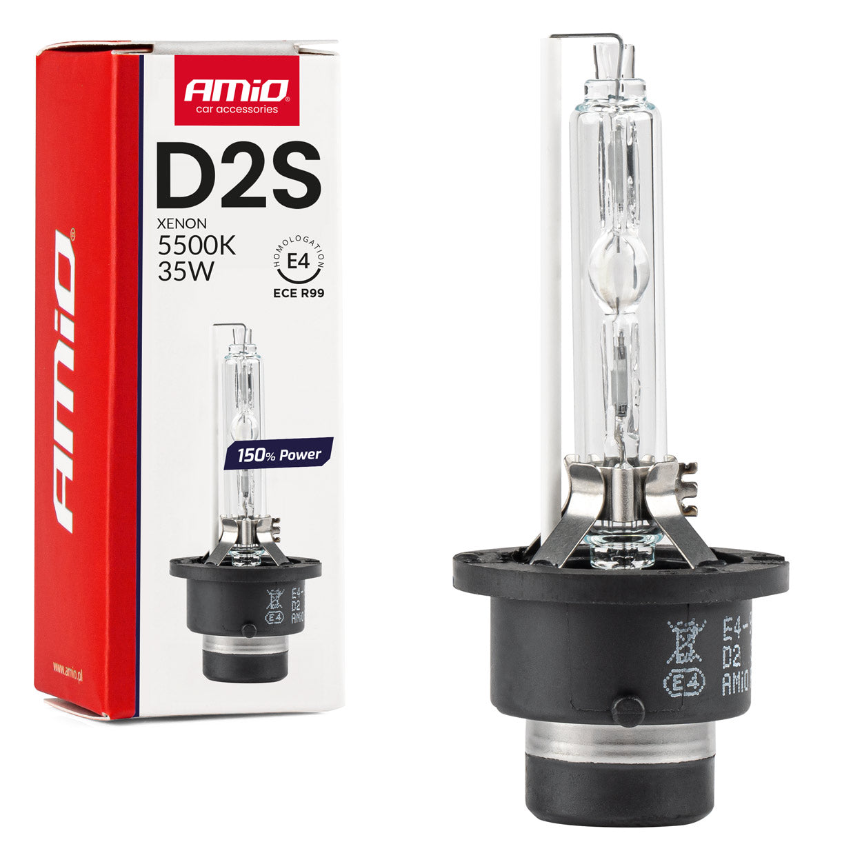 Żarówka ksenonowa żarnik xenon D2S 5500K  AMiO 150% POWER AMIO-01973