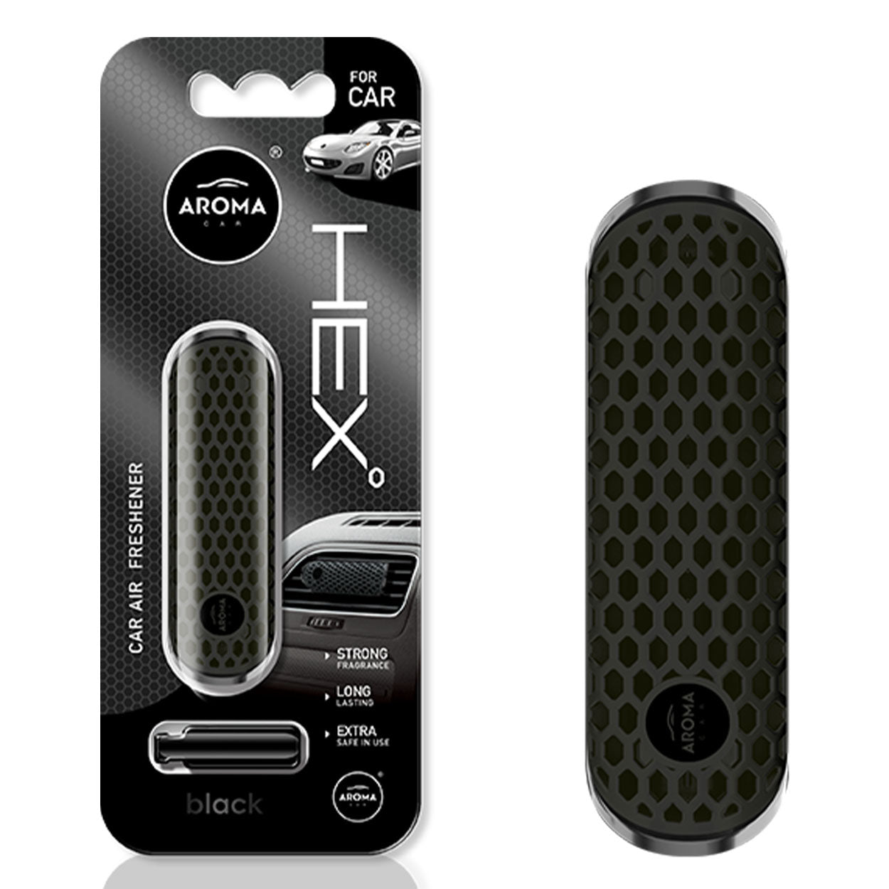 Odświeżacz powietrza AROMA FANCY SHAPES POLYMER HEX Black