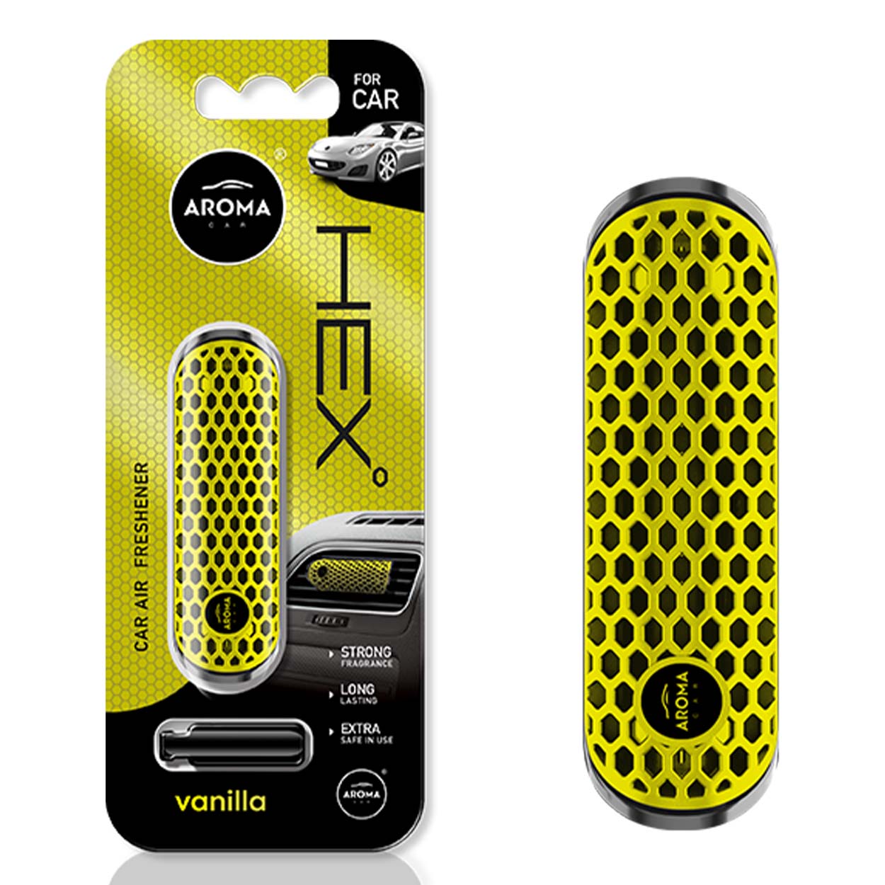 Odświeżacz powietrza AROMA FANCY SHAPES POLYMER HEX Wanilia