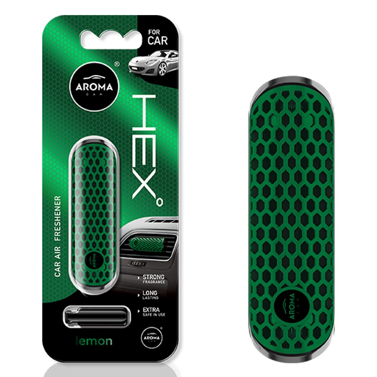 Odświeżacz powietrza AROMA FANCY SHAPES POLYMER HEX Lemon