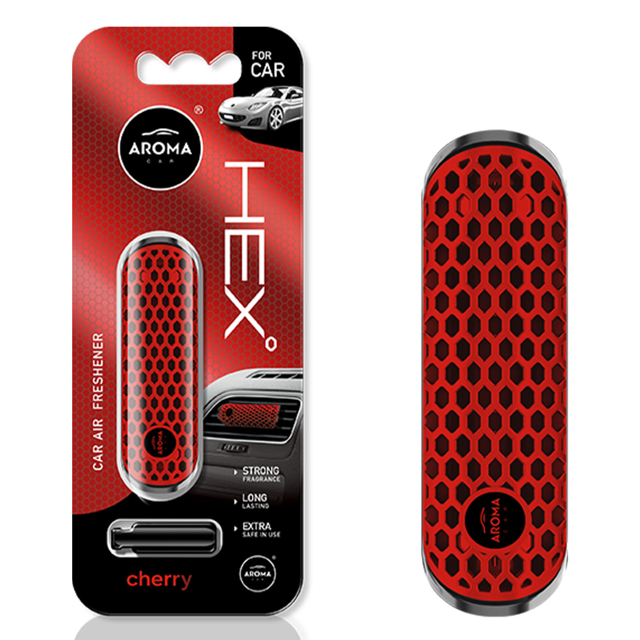Odświeżacz powietrza AROMA FANCY SHAPES POLYMER HEX Cherry