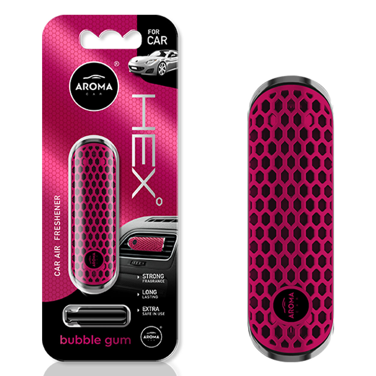 Odświeżacz powietrza AROMA FANCY SHAPES POLYMER HEX Bubble Gum