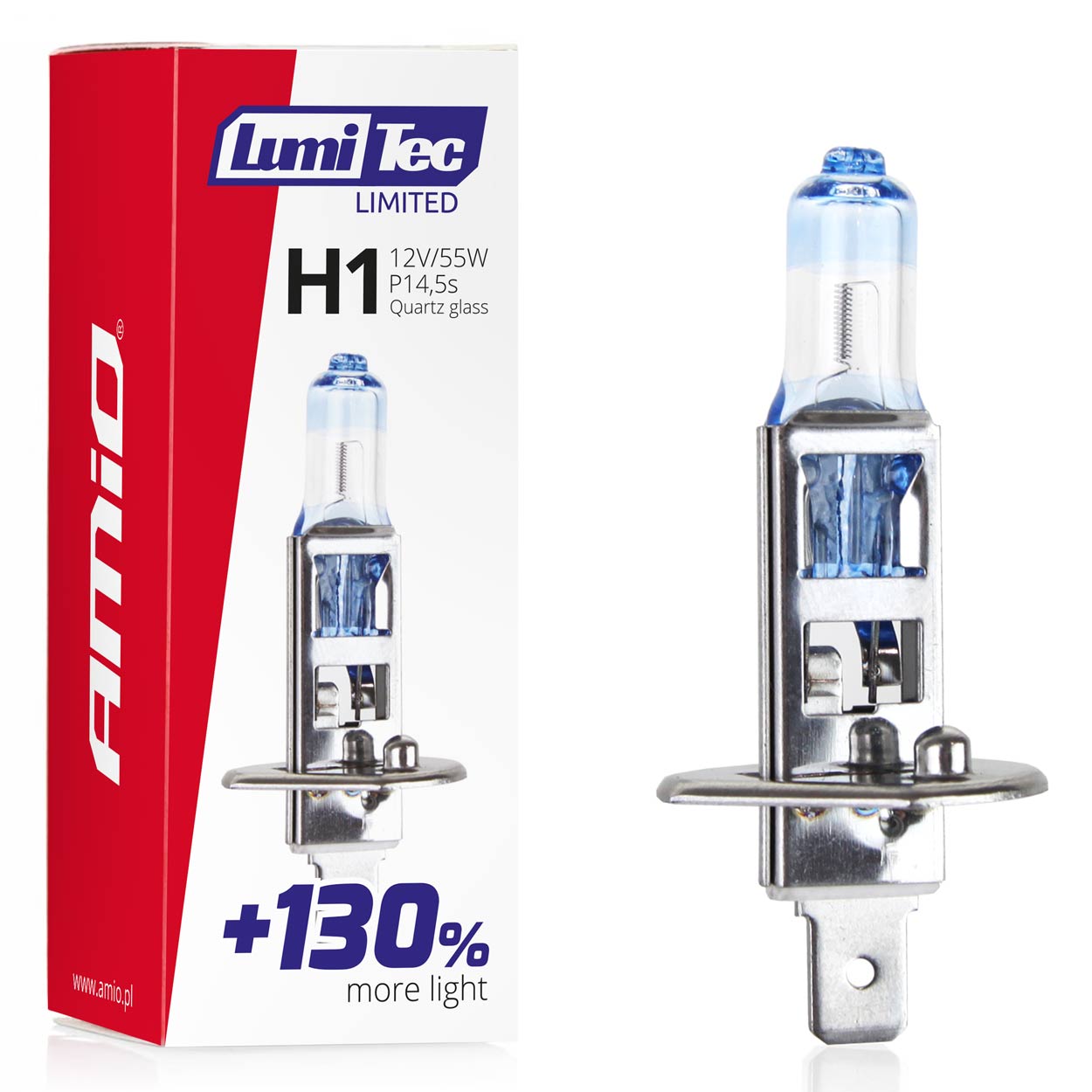 Żarówka halogenowa H1 12V 55W LumiTec LIMITED +130% AMIO-02130