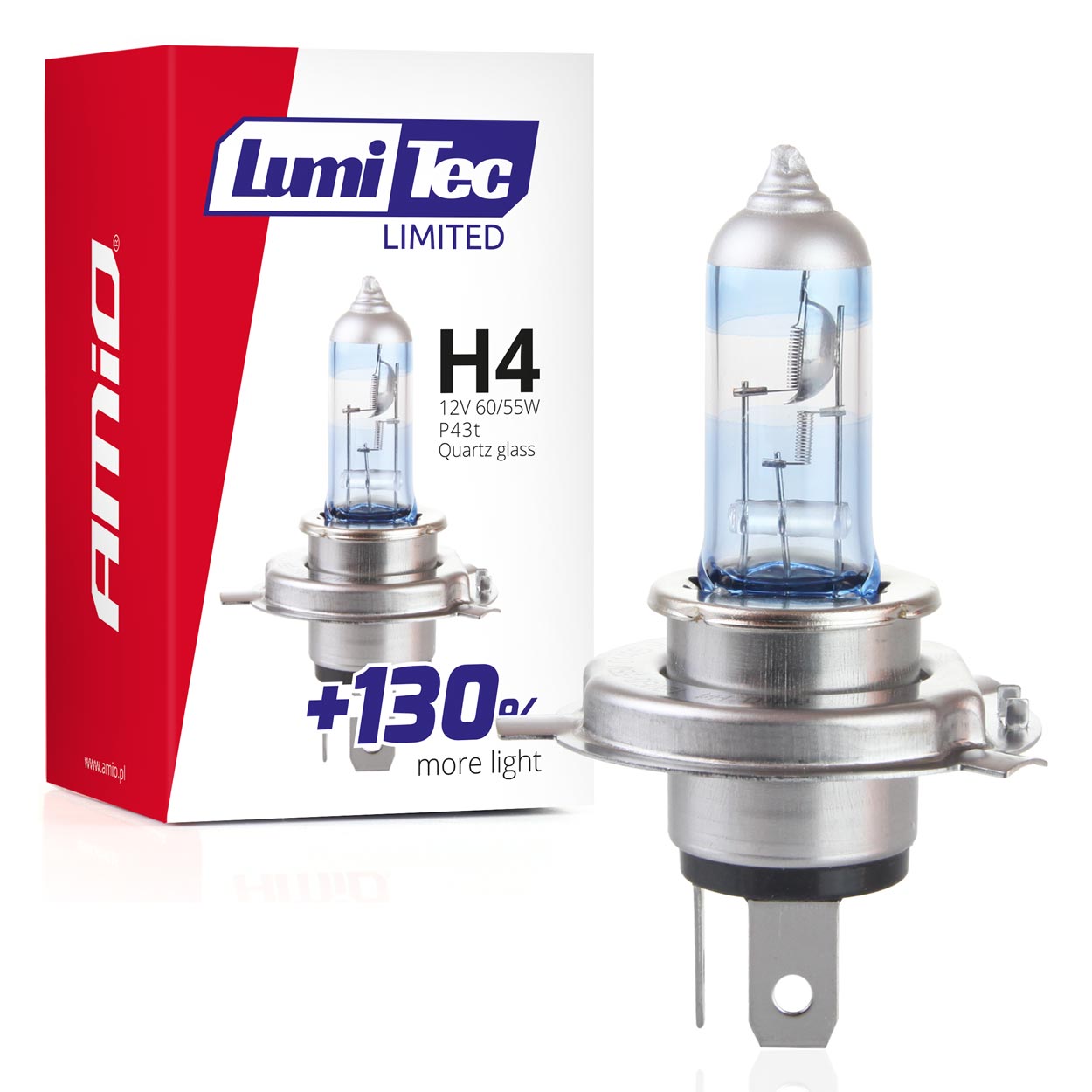 Żarówka halogenowa H4 12V 60/55W LumiTec LIMITED +130% AMIO-02132