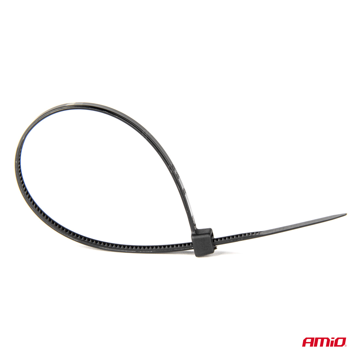 Taśmy opaski zaciskowe kablowe czarne 4,8x200mm - 100 szt. AMIO-02155