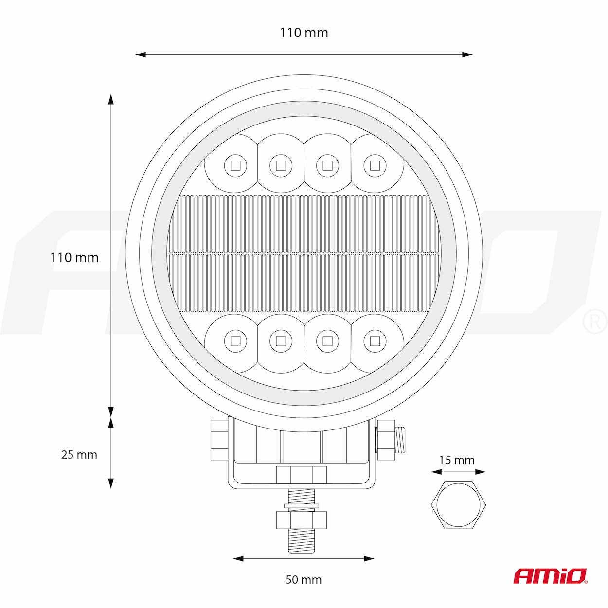 Lampa robocza szperacz LED AWL14 12V 24V AMIO-02428