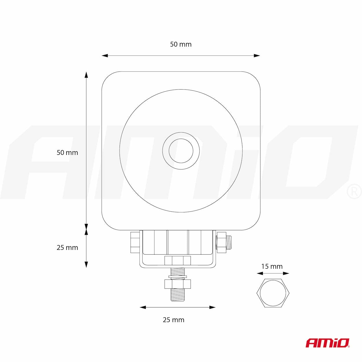 Lampa robocza LED szperacz AWL18 12V 24V AMIO-02432