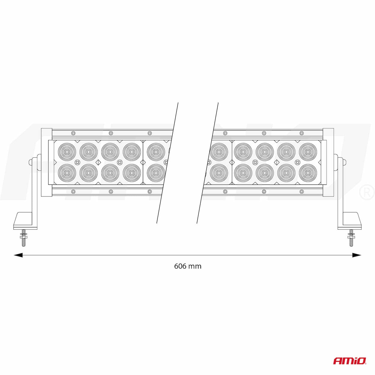 Lampa robocza panelowa LED BAR prosta AWL24 120W 60cm 12000lm 12V 24V AMIO-02438
