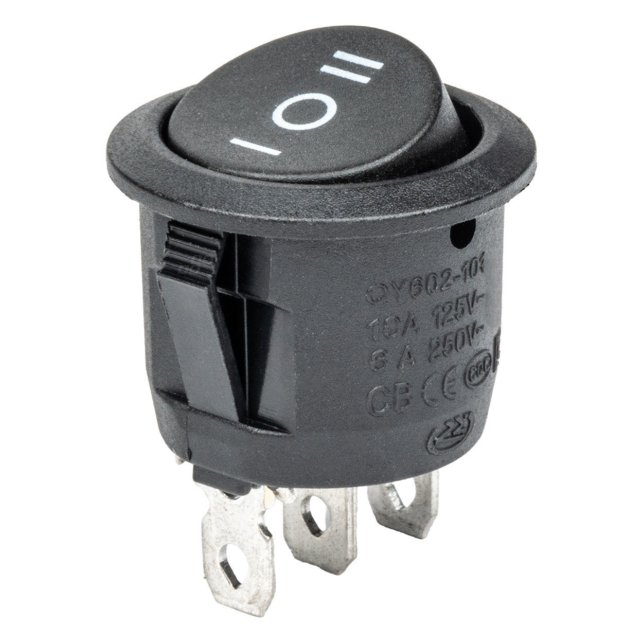Włącznik czarny okrągły 12/230V BU03 AMIO-02463
