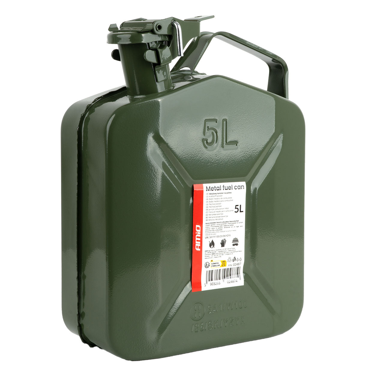 Kanister metalowy na paliwo 5L AMIO-02487