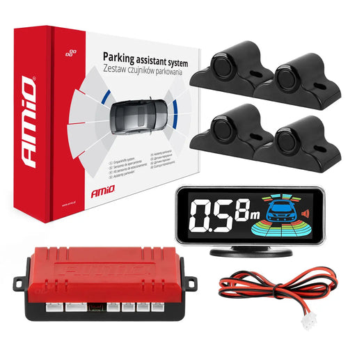 Czujniki parkowania cofania czarne LED 3D TRUCK BUS AMIO-03189 AMiO