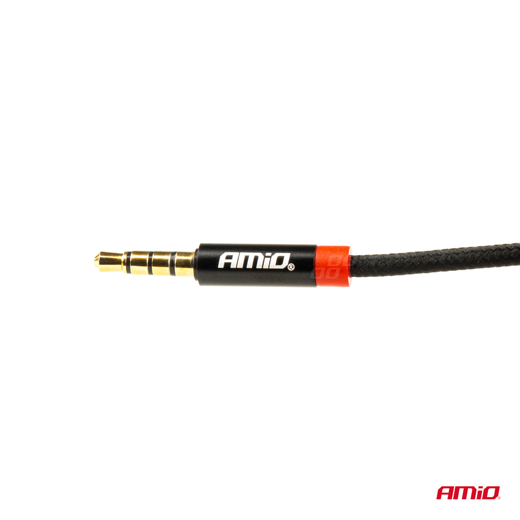 Kabel AUX MINI JACK 3,5mm oplot 200cm AMIO-03270