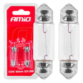 Żarówki halogenowe C5W rurkowe 36mm 12V 2szt. blister AMIO-03348