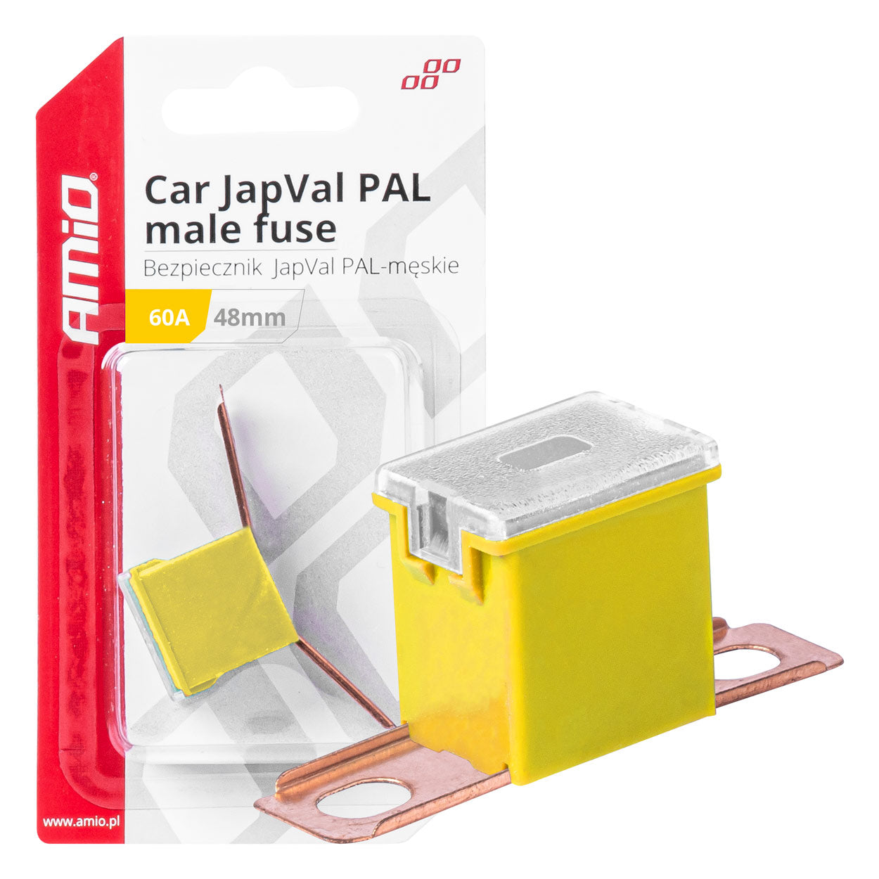 Bezpiecznik samochodowy JAPVAL PAL męski 48mm 60A AMIO-03421