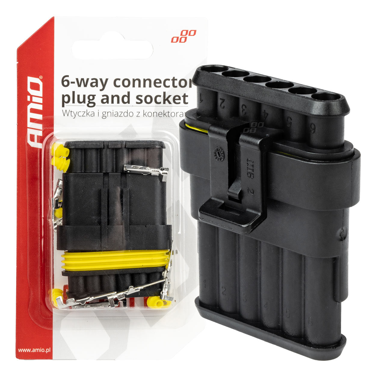 Kostka wtyk złącze hermetyczne superseal 6 PIN AMIO-03522