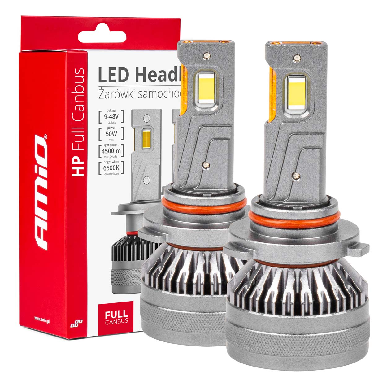Żarówki samochodowe LED seria HP Full Canbus HB4 9006 6500K AMIO-03679