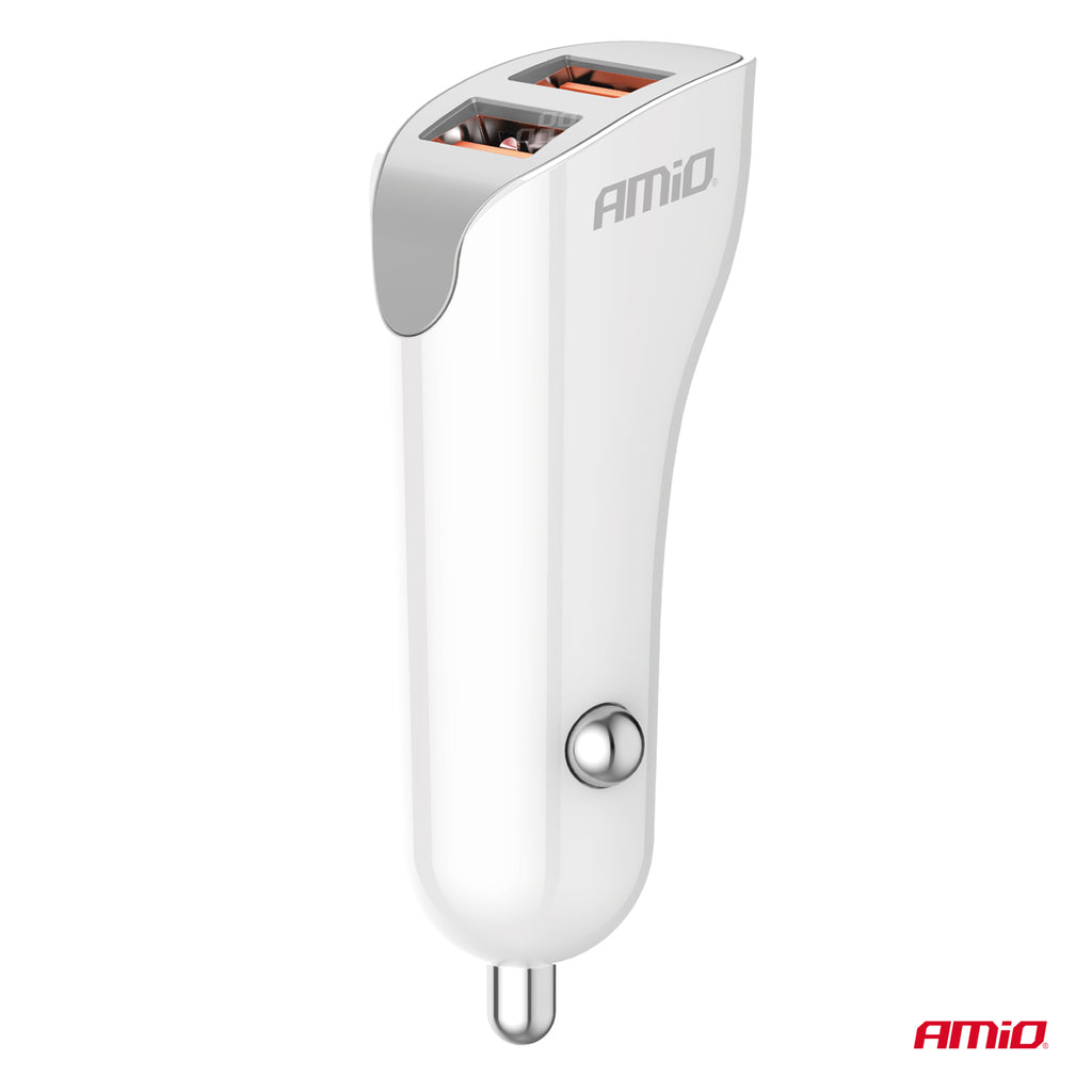 Ładowarka samochodowa 2x USB-A 2.1A AMIO-03874