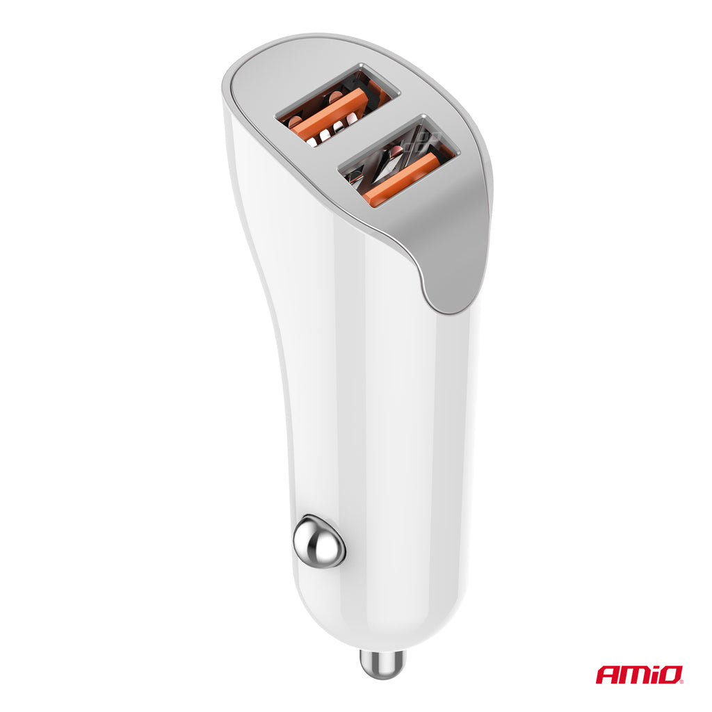 Ładowarka samochodowa 2x USB-A 2.1A AMIO-03874