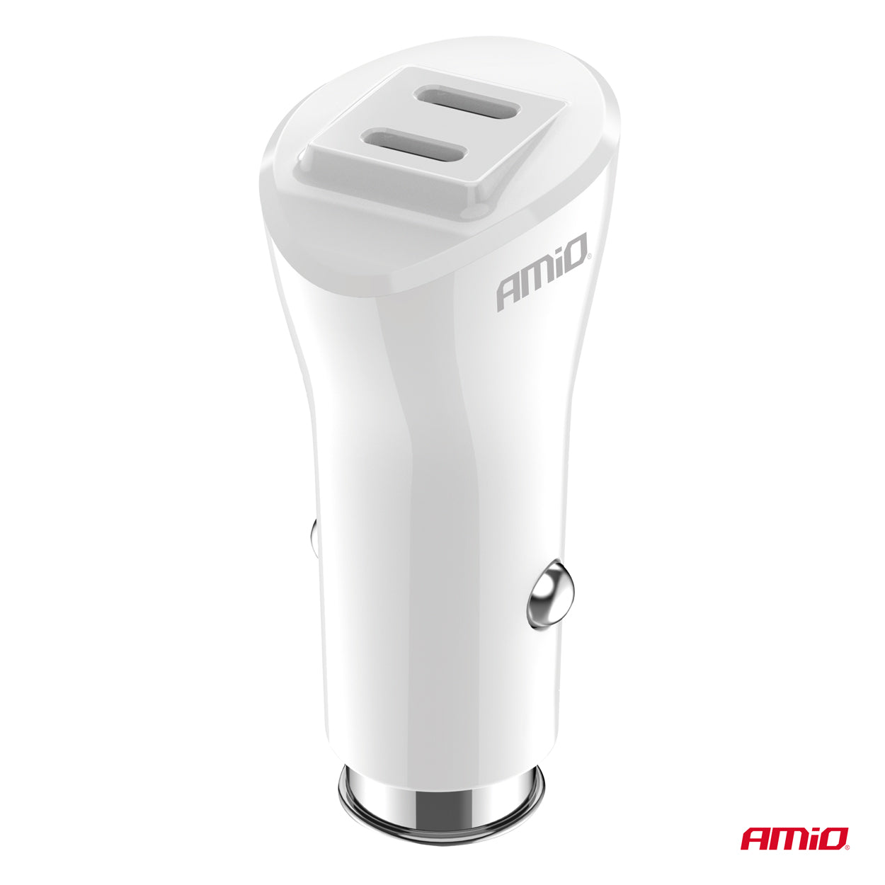 Ładowarka samochodowa 2x USB-C 40W AMIO-03884
