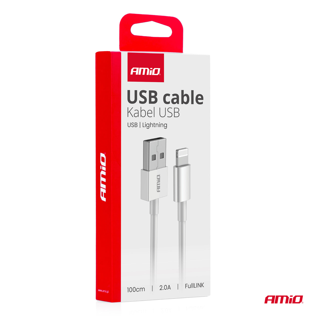 Kabel do ładowania USB-A - LIGHTNING IPHONE 2A 100cm FullLINK AMIO-03895