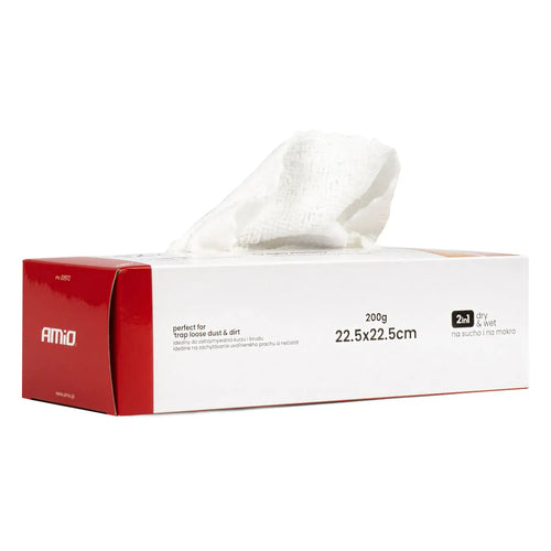 Chusteczki ściereczki z mikrofibry pudełko zestaw 12 szt. 22,5x22,5 cm 200g AMIO-03972 AMiO