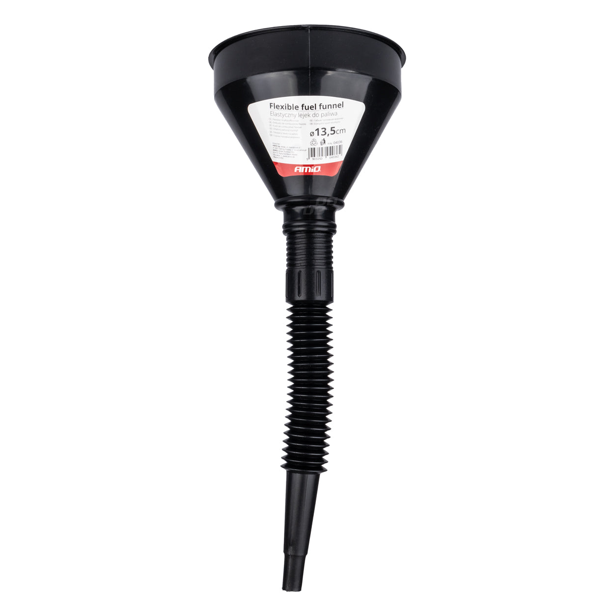 Lejek elastyczny czarny uniwersalny z sitkiem do paliwa cieczy wody 13,5 cm AMIO-04036