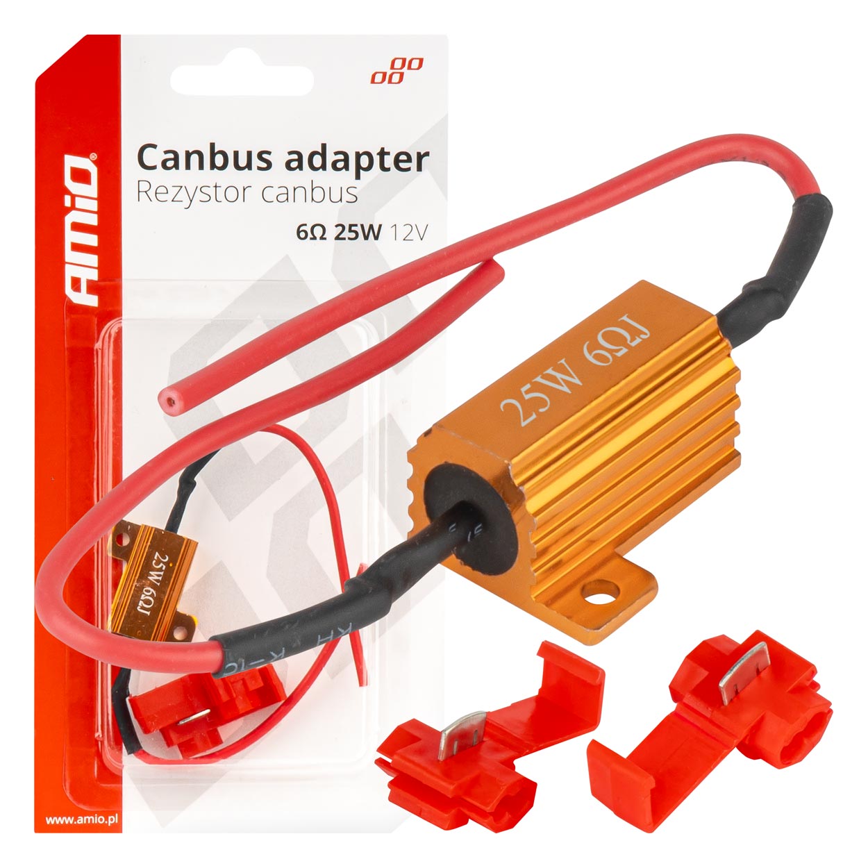 Rezystor CANBUS opornik do żarówek LED 6ohm 25W AMIO-04092