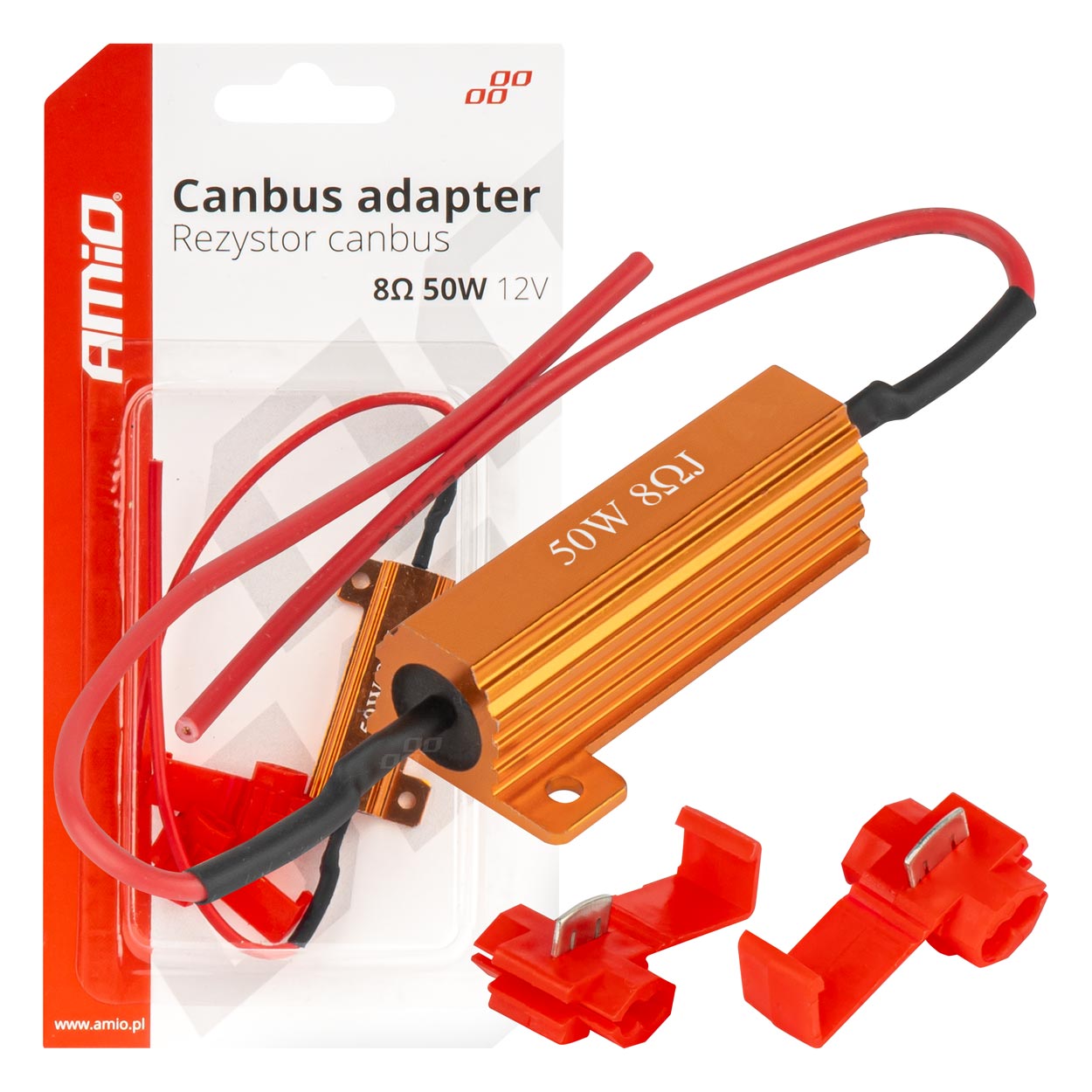Rezystor CANBUS opornik do żarówek LED 8ohm 50W AMIO-04095