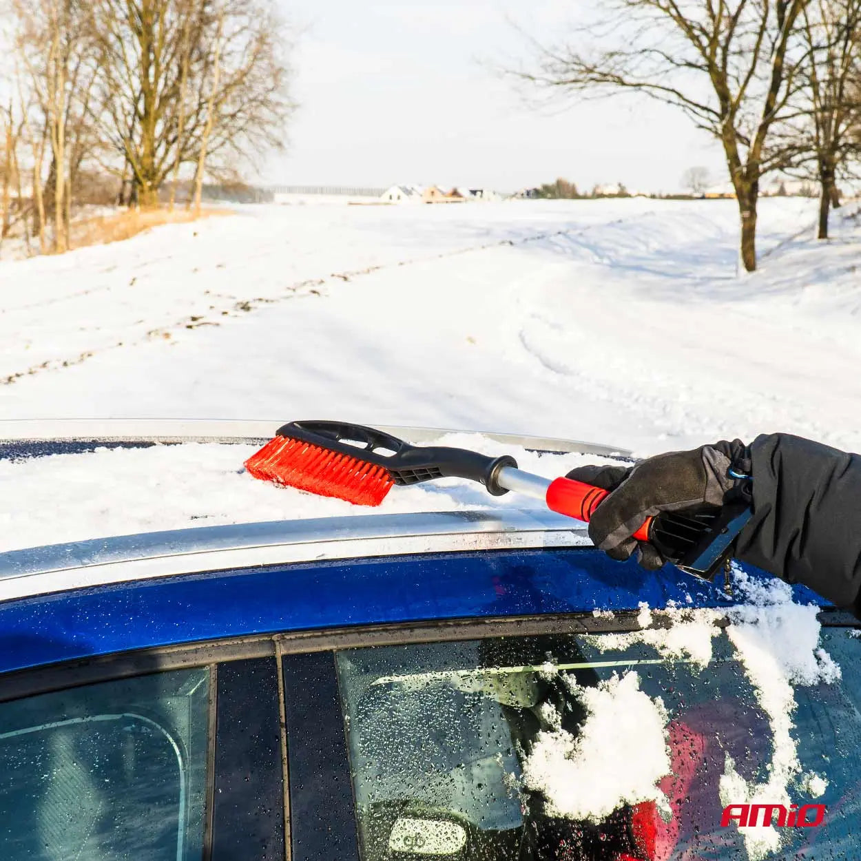 Szczotka zmiotka skrobaczka do szyb śniegu lodu 60cm AMIO-04148 AMiO