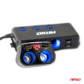 Rozdzielacz rozgałęźnik gniazda zapalniczki 2x USB 1x USB-C 12V 24V + woltomierz AMIO-04173