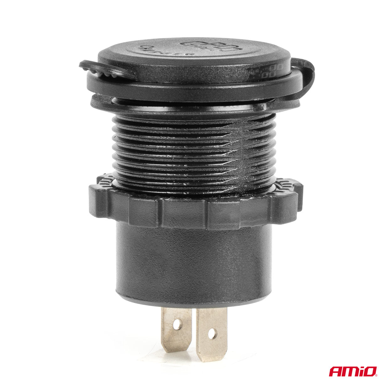 Ładowarka samochodowa z gniazdami USB wodoodporna z włącznikiem USB + 2x USB-C QC3.0 12V 24V AMIO-04227