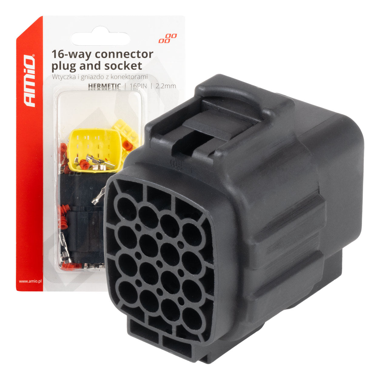 Złącze elektryczne wodoodporne zestaw 16 PIN 2.2mm AMIO-04353