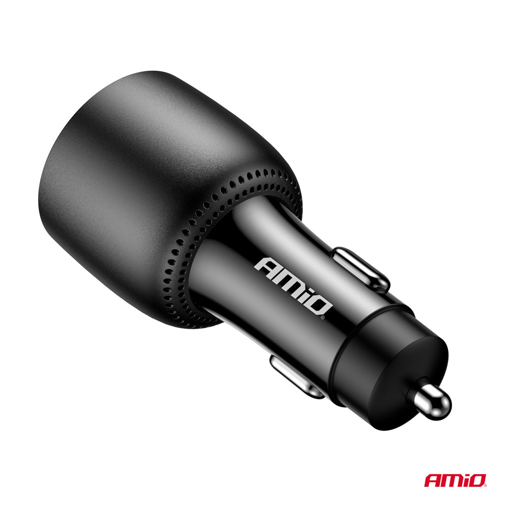 Ładowarka samochodowa 2x USB-C + USB-A 12V 24V 100W AMIO-04371