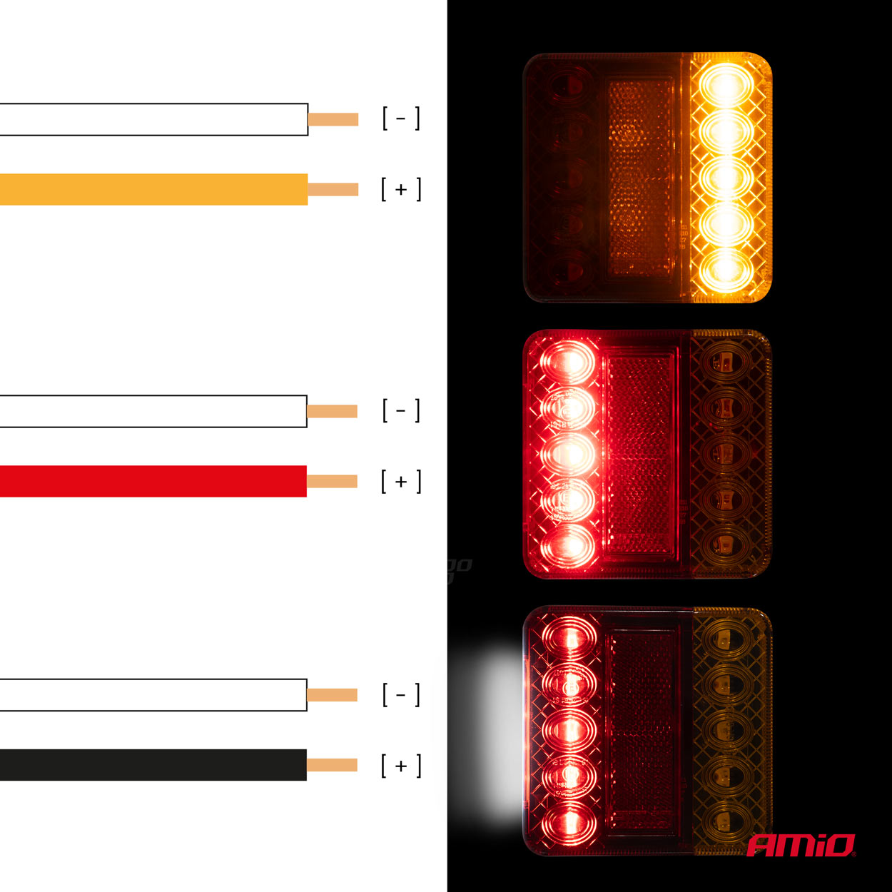 Lampa zespolona tylna 12V LED AMIO-04389