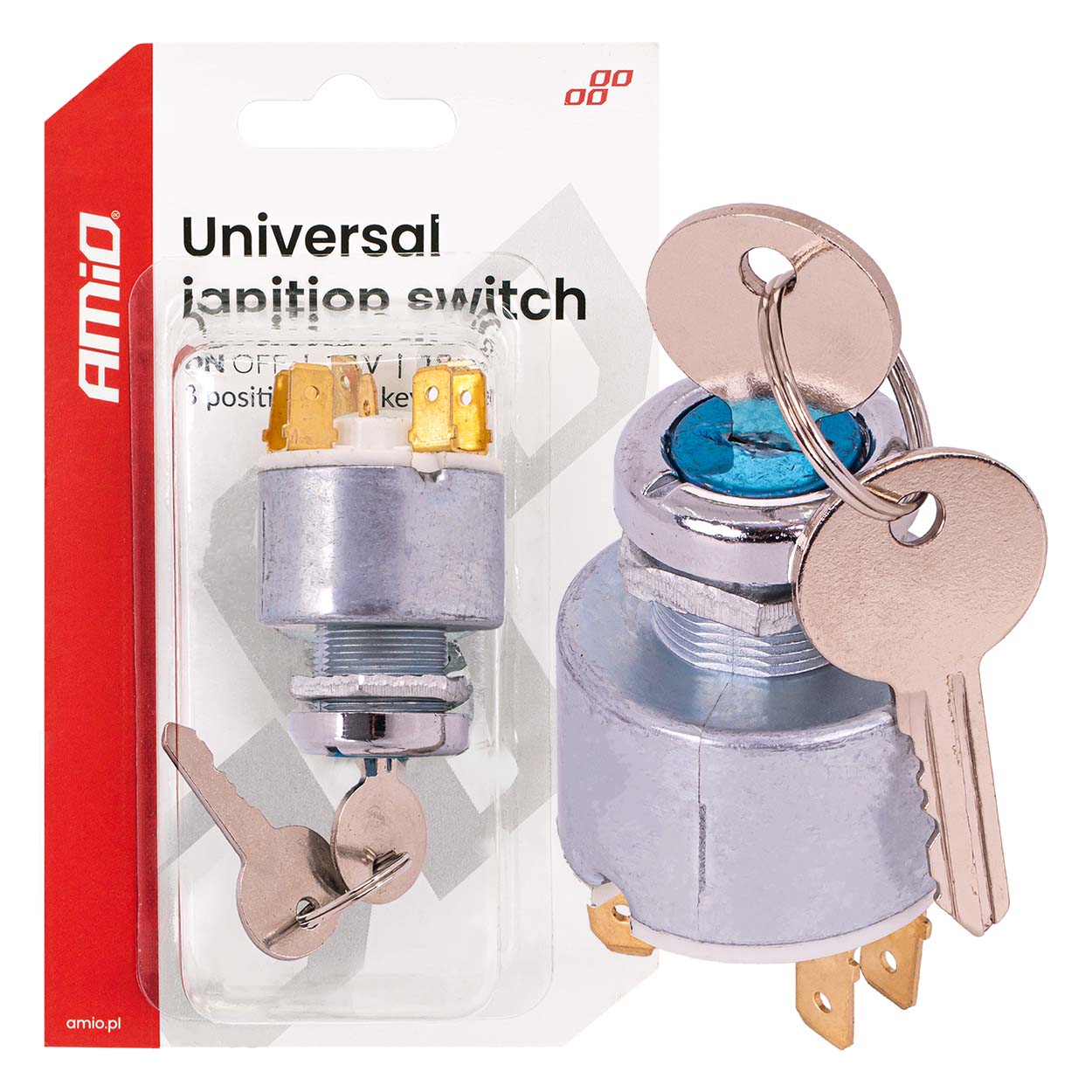 Uniwersalna stacyjka zapłonu 12V AMIO-04437
