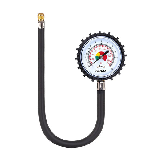 Ciśnieniomierz analogowy manometr z wężem 30cm 12 bar AMIO-04468 AMiO