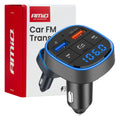 Transmiter samochodowy FM 2×USB-A 12V 24V AMIO-04648