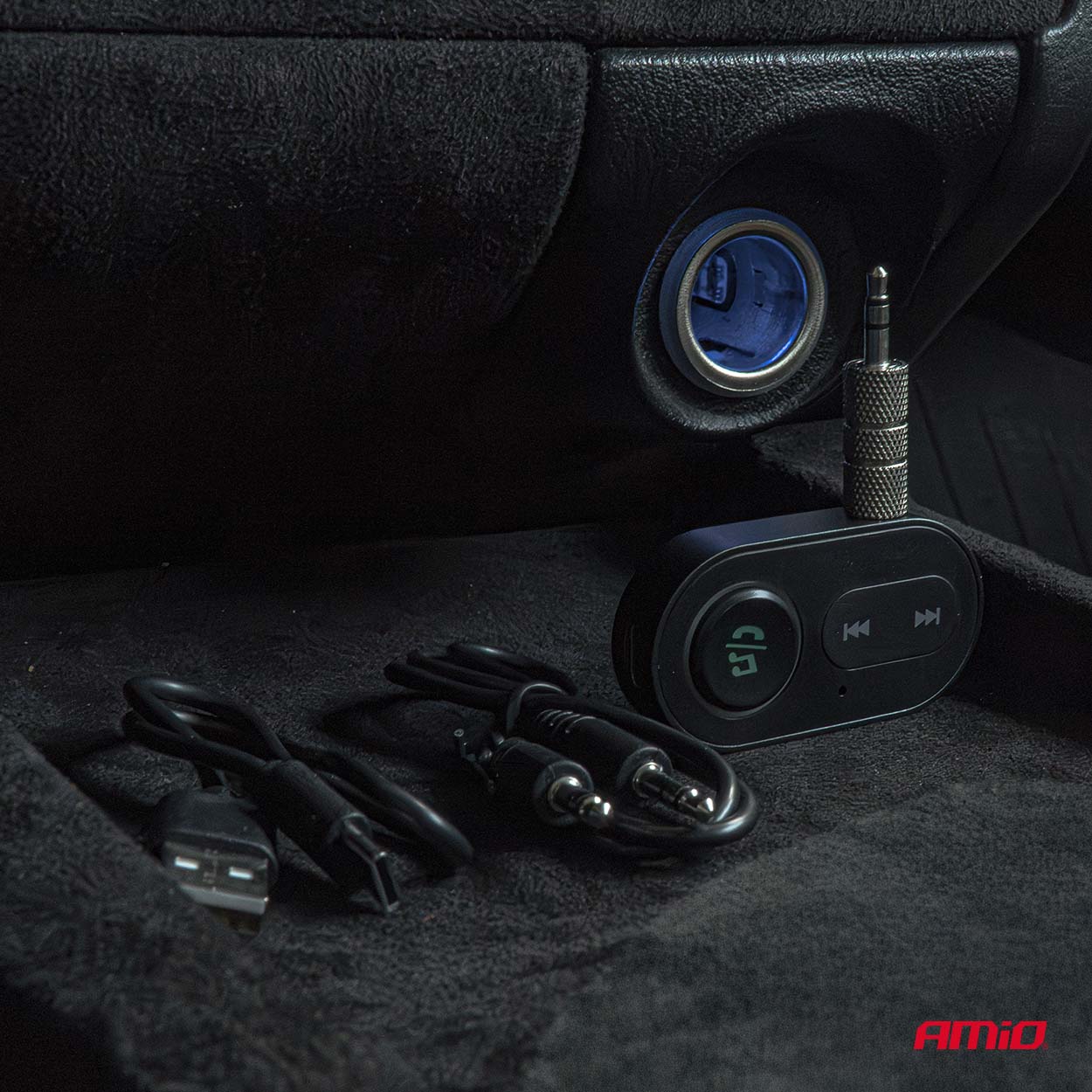 Odbiornik bluetooth na mini jack AUX AMIO-04658