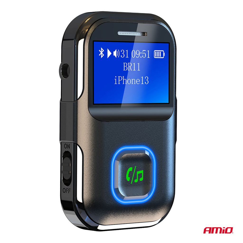 Odbiornik bluetooth na mini jack LCD AUX AMIO-04659