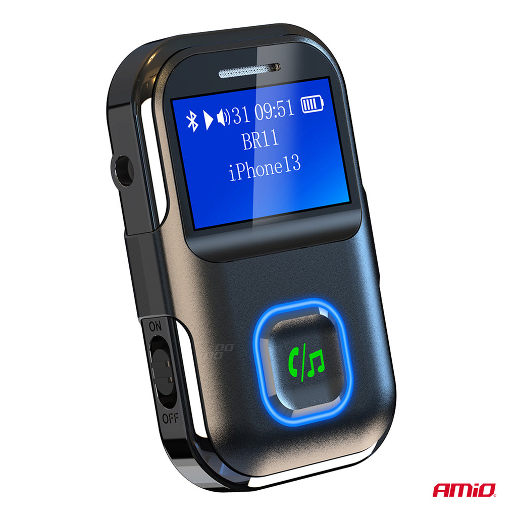 Odbiornik bluetooth na mini jack LCD AUX AMIO-04659