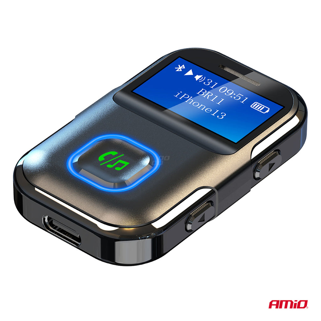 Odbiornik bluetooth na mini jack LCD AUX AMIO-04659
