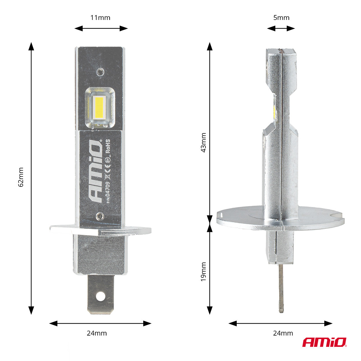 Żarówki samochodowe LED seria H25 CANBUS H1 12V 20W AMIO-04709